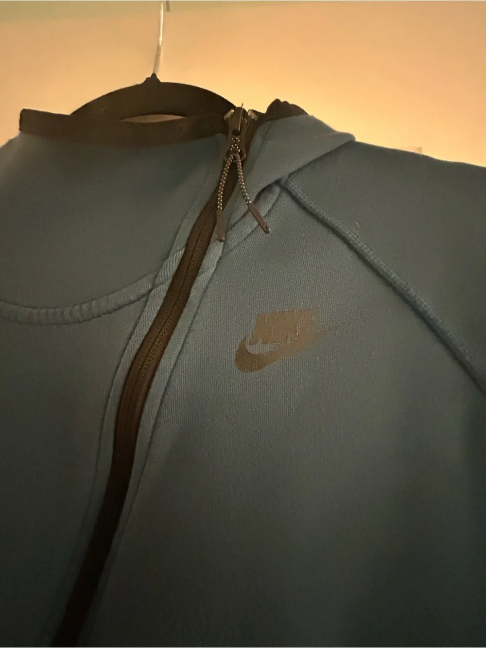 Nike Tech Fleece Buttertly Asymmetrical Full Zip Hoodie Hoodie Teal Blue